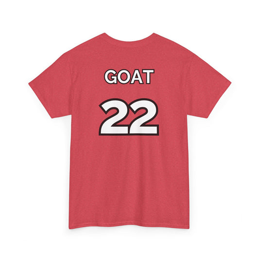 Basketball Fan Tee - Caitlin Clark GOAT Shirt in Heathered Rebel Red