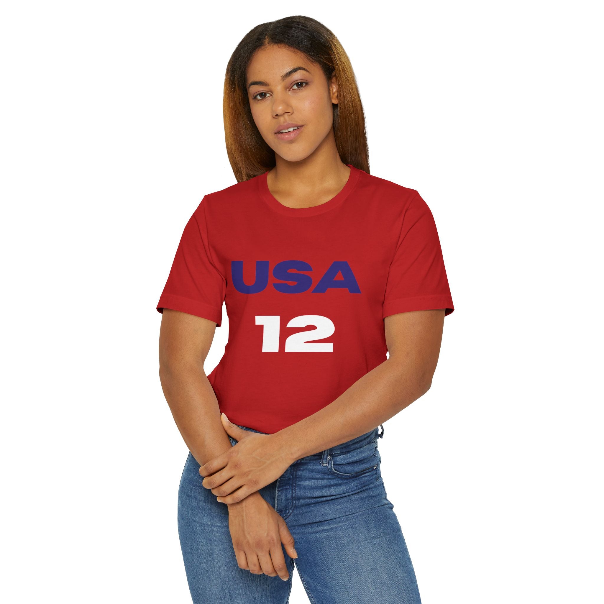 CAITLIN CLARK USA #12 Jersey T‑Shirt — Patriotic Sports Tee (USA, CLARK)