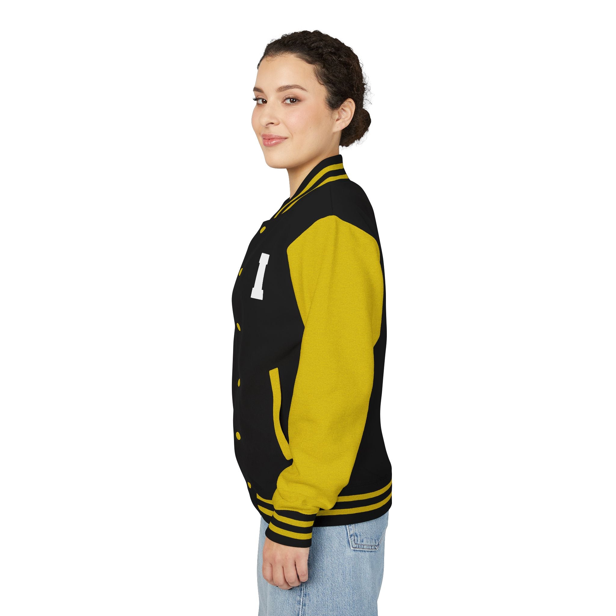 Iowa Letterman Jacket — Classic Black & Gold Varsity Jacket