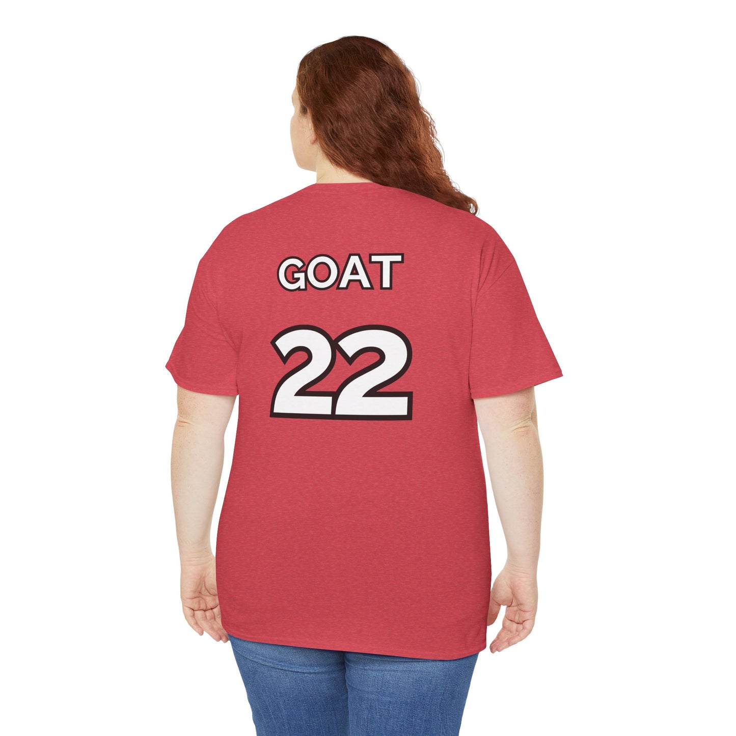 Basketball Fan Tee - Caitlin Clark GOAT Shirt in Heathered Rebel Red