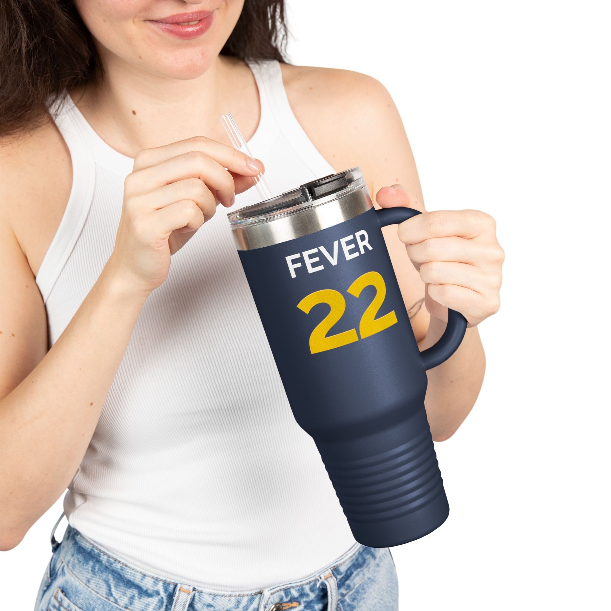 Insulated Travel Mug - Caitlin Clark GOAT Edition Navy/Black