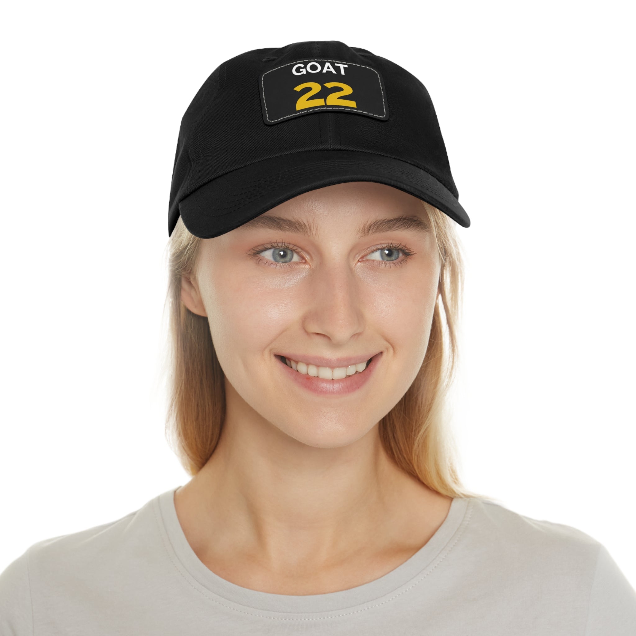 Stylish Hat with Leather Patch, Adjustable Cap for Everyday Style, GOAT 22 Design, Perfect Gift for Father's Day, Sports Fans, [...]