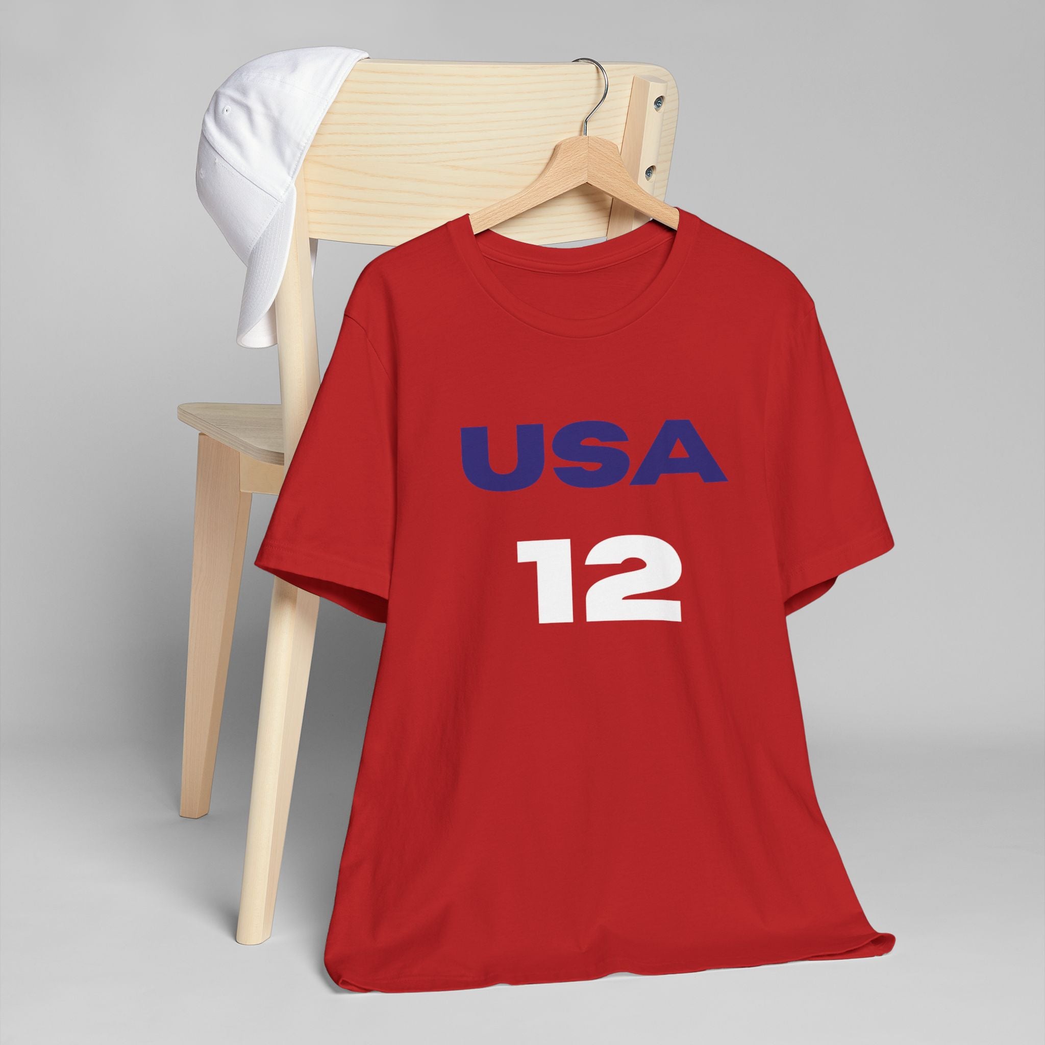 CAITLIN CLARK USA #12 Jersey T‑Shirt — Patriotic Sports Tee (USA, CLARK)