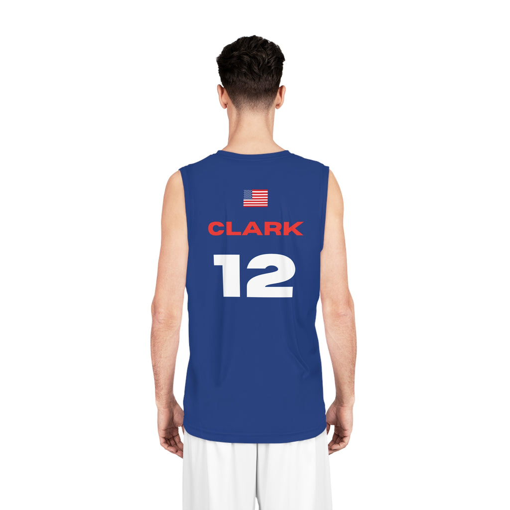 Clark #12 USA Basketball Jersey – (Blue, Patriotic)