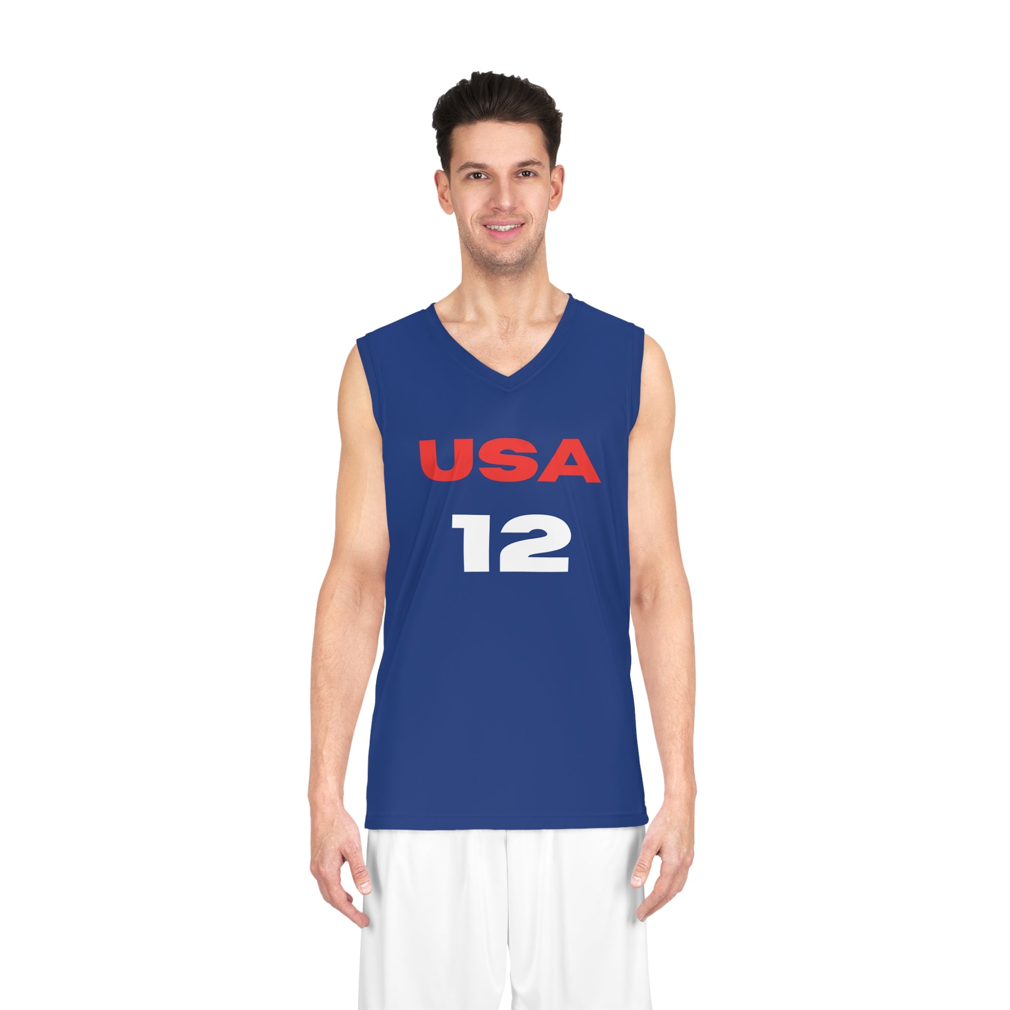 Clark #12 USA Basketball Jersey – (Blue, Patriotic)