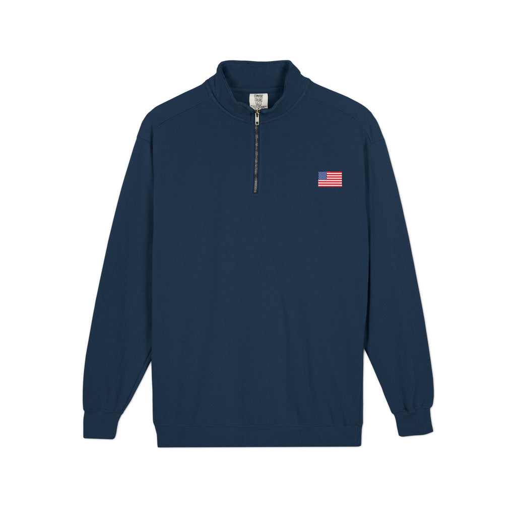 Quarter-Zip Sweatshirt — 'CLARK 12' USA Flag Athletic Pullover