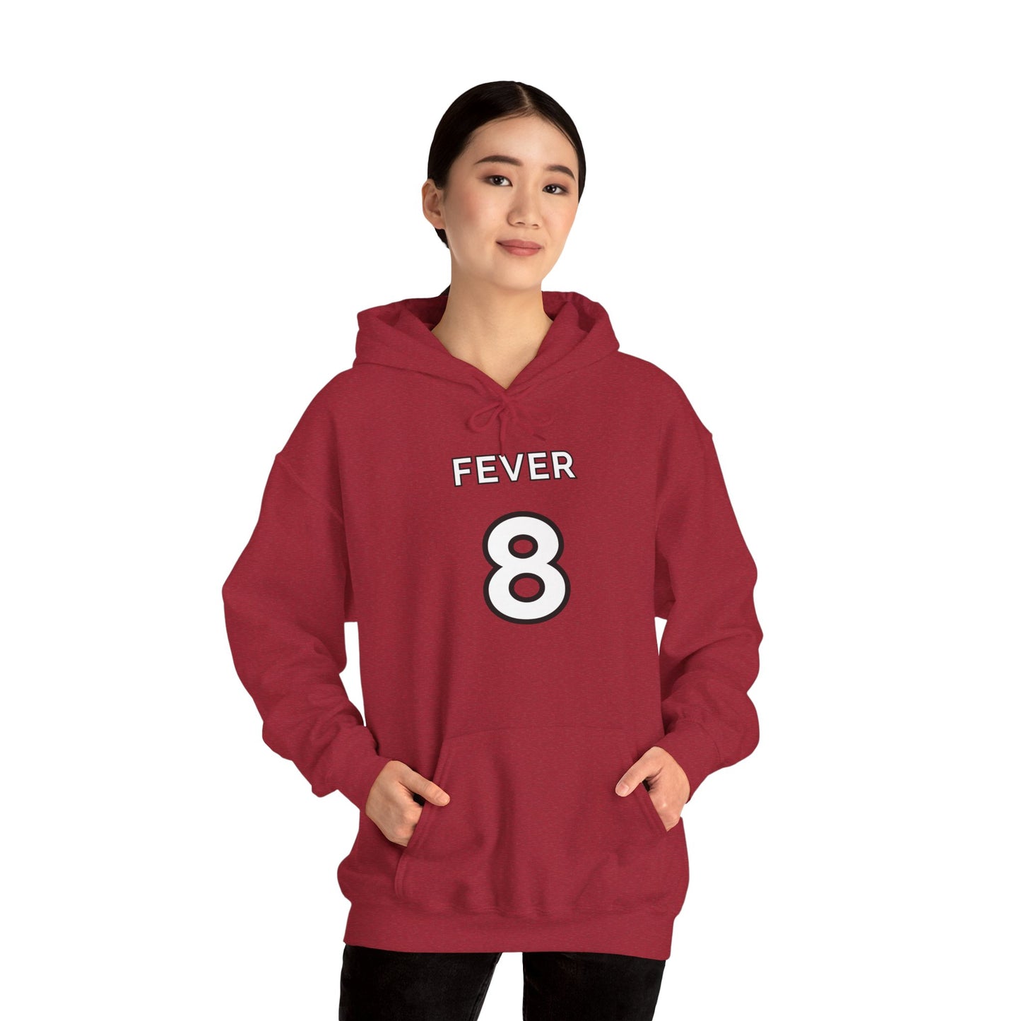 Collegiate Style Hooded Sweatshirt - Rock the Rebel Red - Indiana Fever - Sophie Cunningham #8