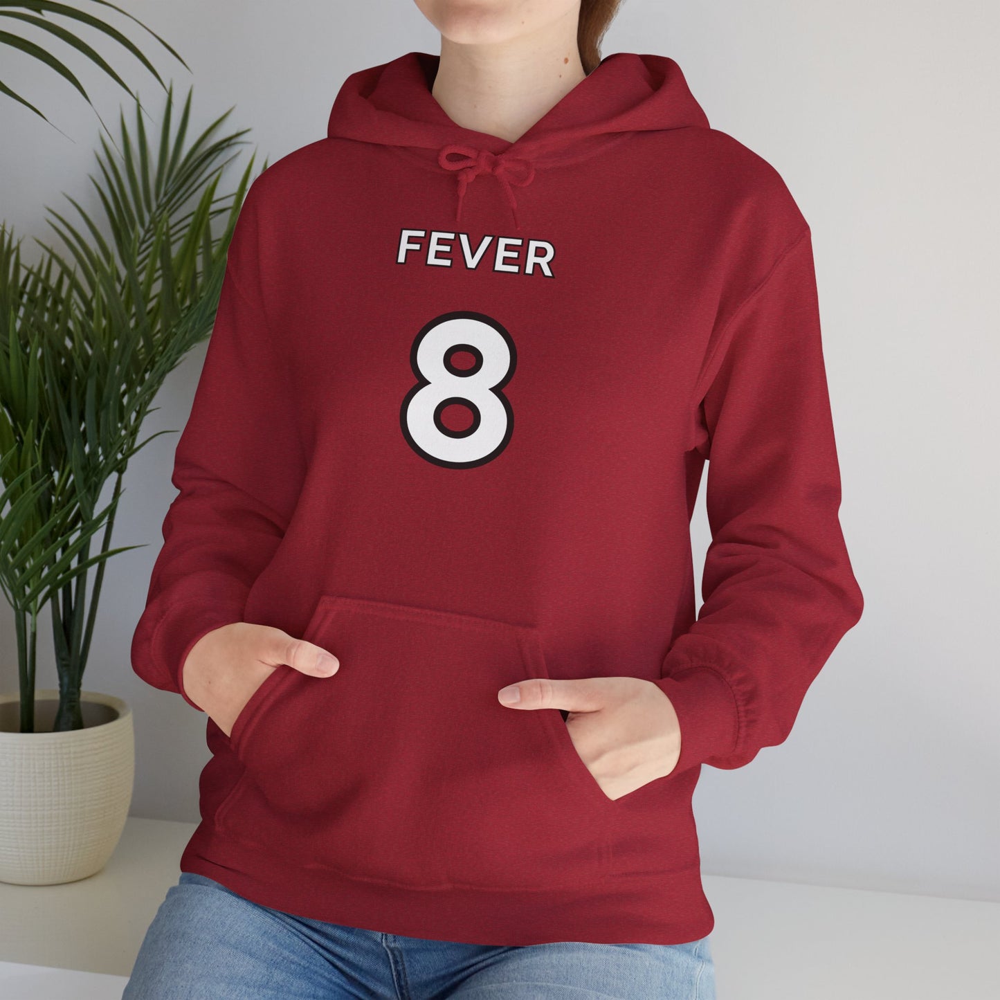 Collegiate Style Hooded Sweatshirt - Rock the Rebel Red - Indiana Fever - Sophie Cunningham #8