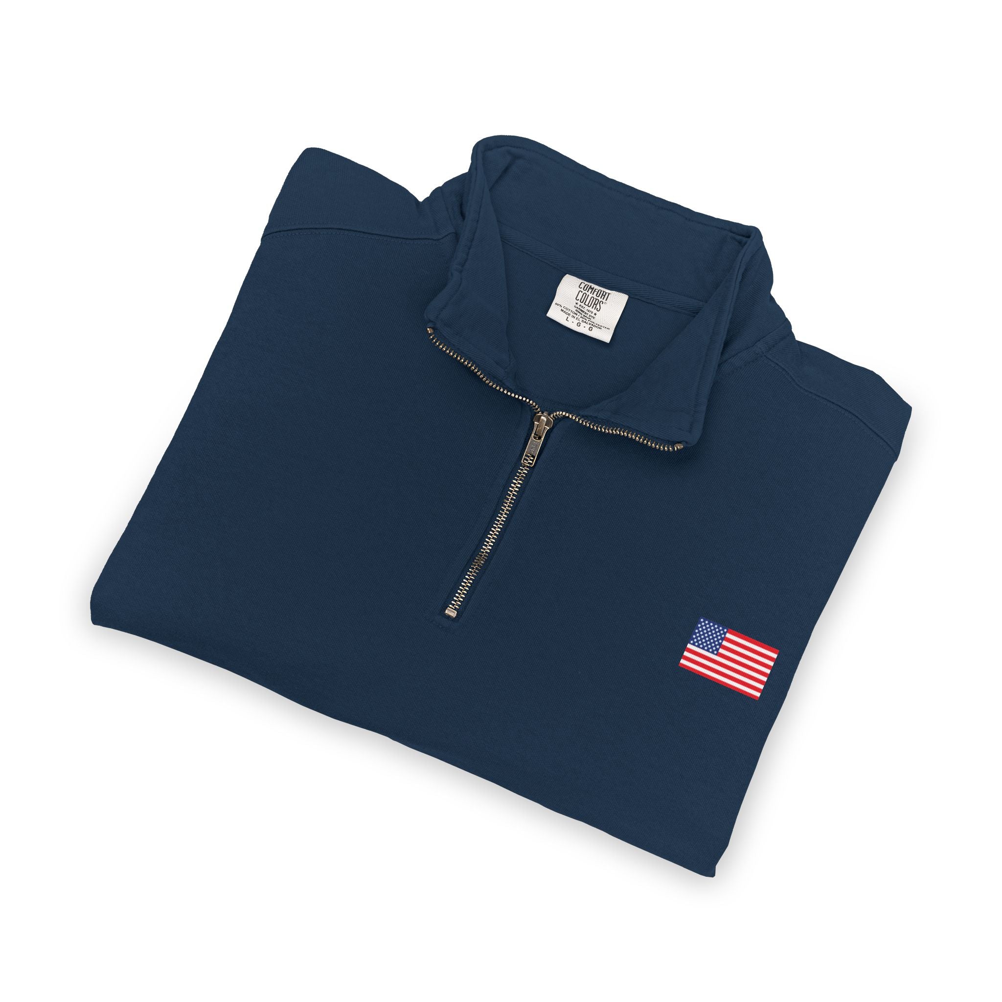 Quarter-Zip Sweatshirt — 'CLARK 12' USA Flag Athletic Pullover