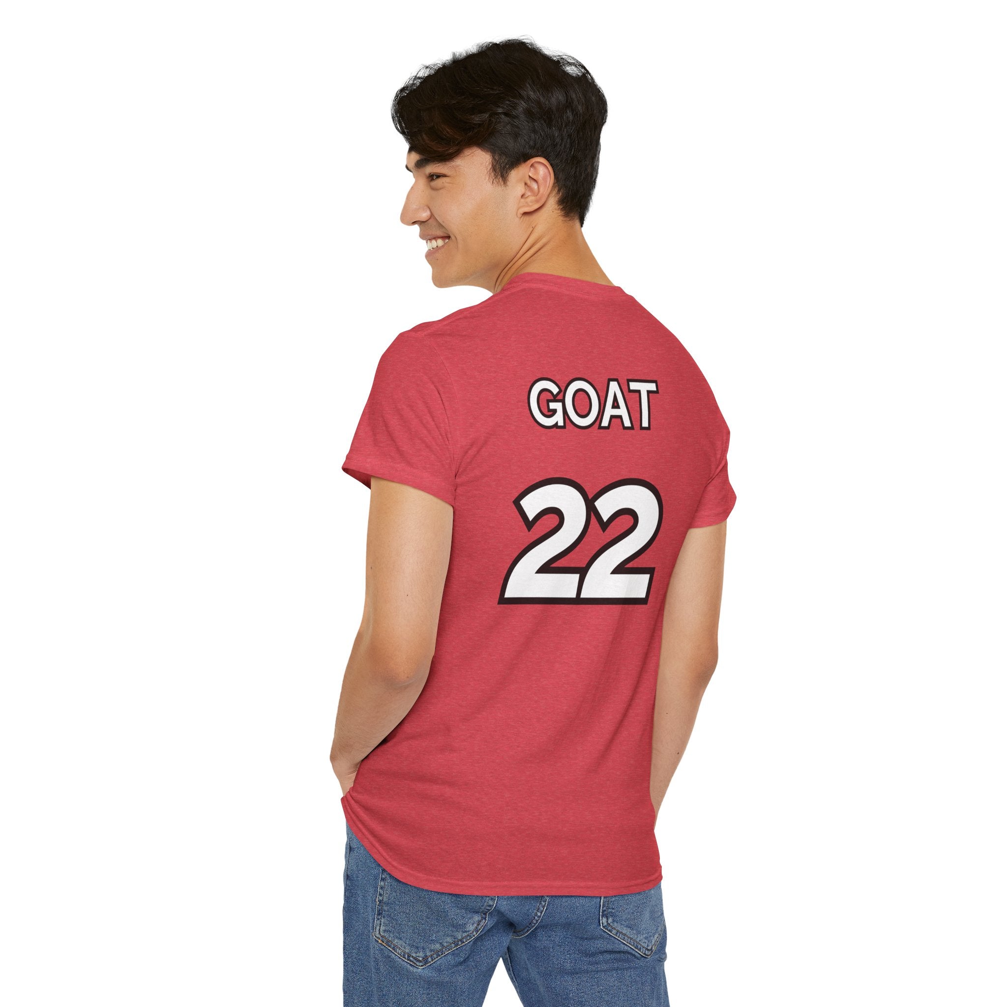 Basketball Fan Tee - Caitlin Clark GOAT Shirt in Heathered Rebel Red