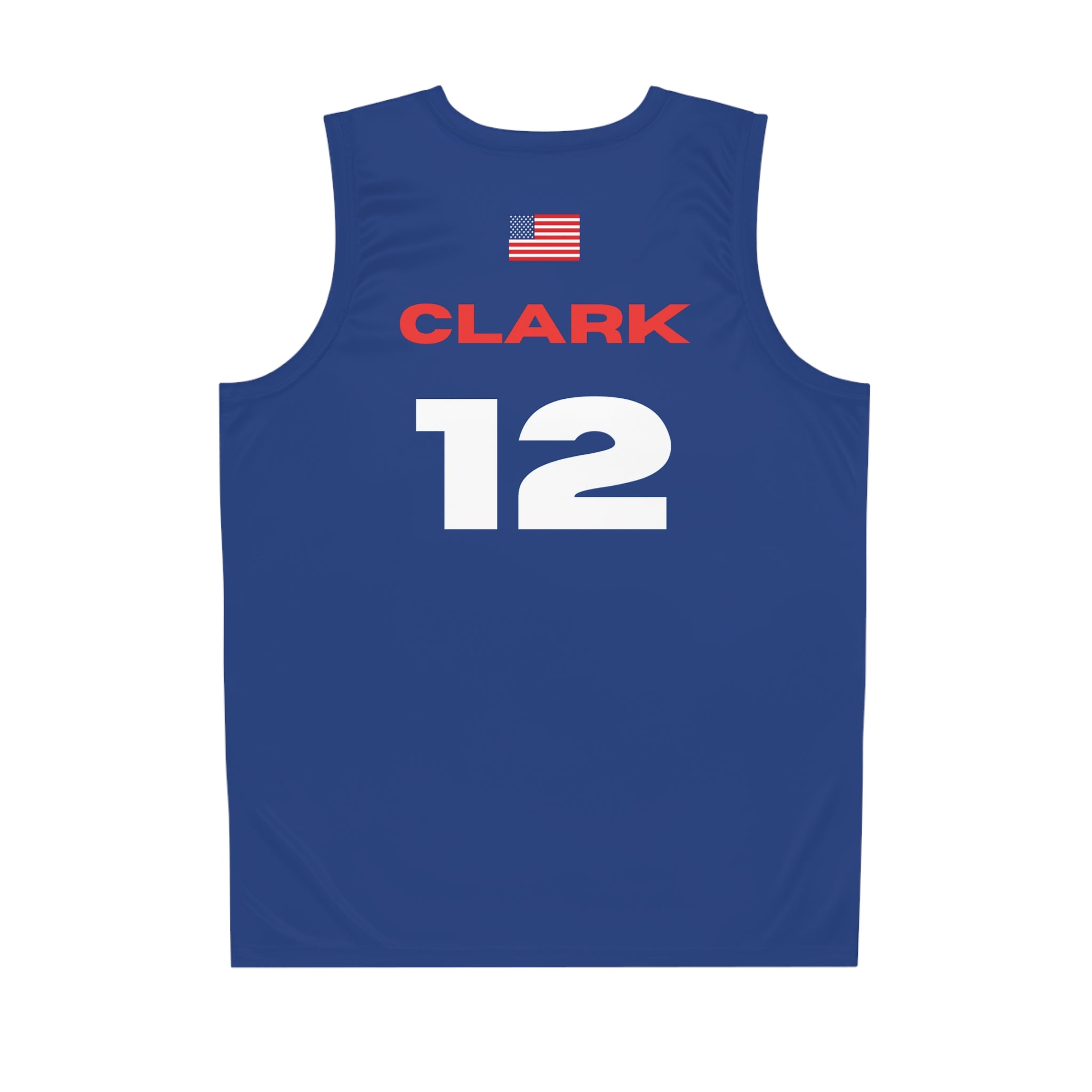Clark #12 USA Basketball Jersey – (Blue, Patriotic)